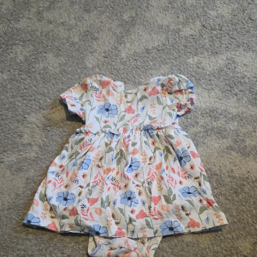 Carter's White and Pink Baby Dress Set